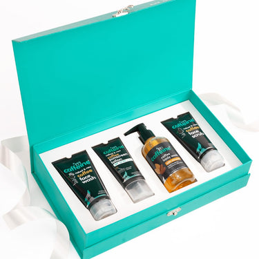 mcaffeine Gift Kit With Pure Coffee Skincare|Gift Set With Face Wash, Face Scrub, Body Wash & Sunscreen|Suitable Gift Kit For All Occasions & All Skin Types|Valentine Present For Him/Her, Birthday
